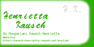 henrietta kausch business card